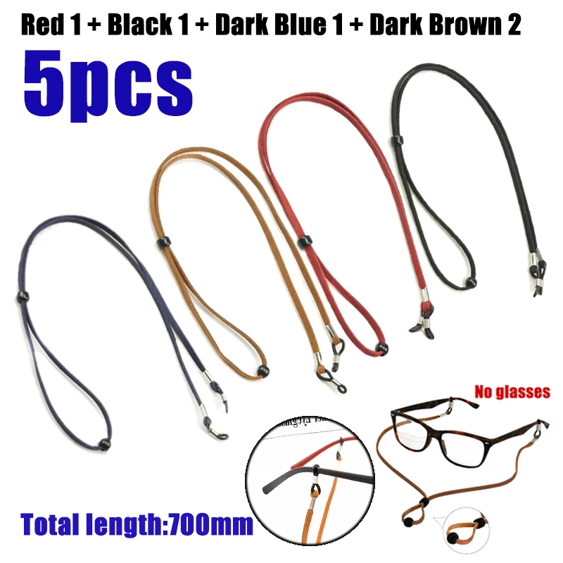 Set of 5 Sunglasses Strap Neck Cord Necklace Eyeglass Glasses Chain Reading Glasses String Sport