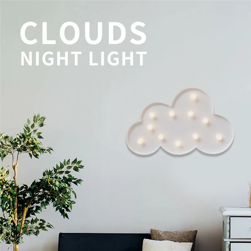 Cloud Lamp Shade Sign Night Light Children Bedroom Home Decoration Lamps lampe de chevet #3N08 (6)