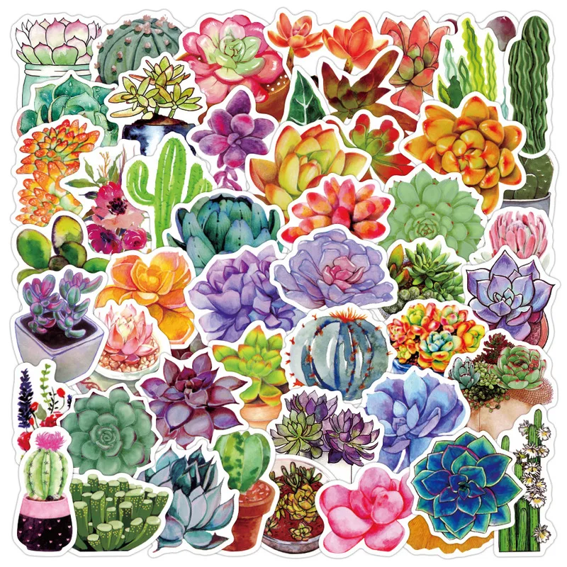 10/50pcs Succulent Cactus Mini Paper Sticker Decoration Stickers DIY for Craft Diary Scrapbooking Planner Kawaii Label | Игрушки и хобби