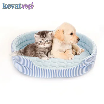 

Summer Pet Dog Cat Bed Mat Ice Silk Cooling Cloth Sofa Mats Soft Breathable Cat Kennel Cool Cushion Autumn Pet Nest Pet Supplies