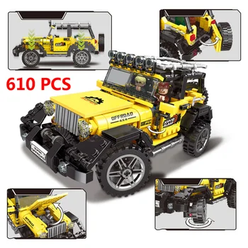 

610pcs Brick forest Building Blocks Exploration Off-road Vehicle model kit Bricks Educational Children scouting toys