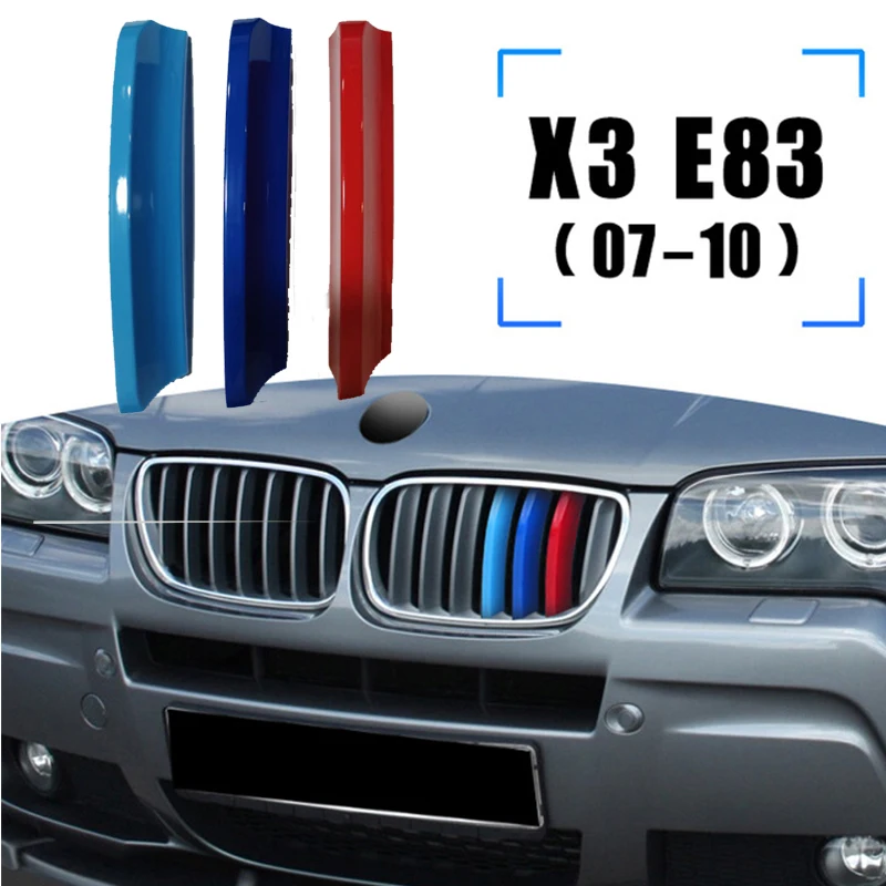 Kaufe Für BMW X3 E83 F25 G01 X4 F26 G02 Auto Racing Grille Streifen Trim  Clip M Power Leistung Zubehör 07-17 18-20 3 stücke