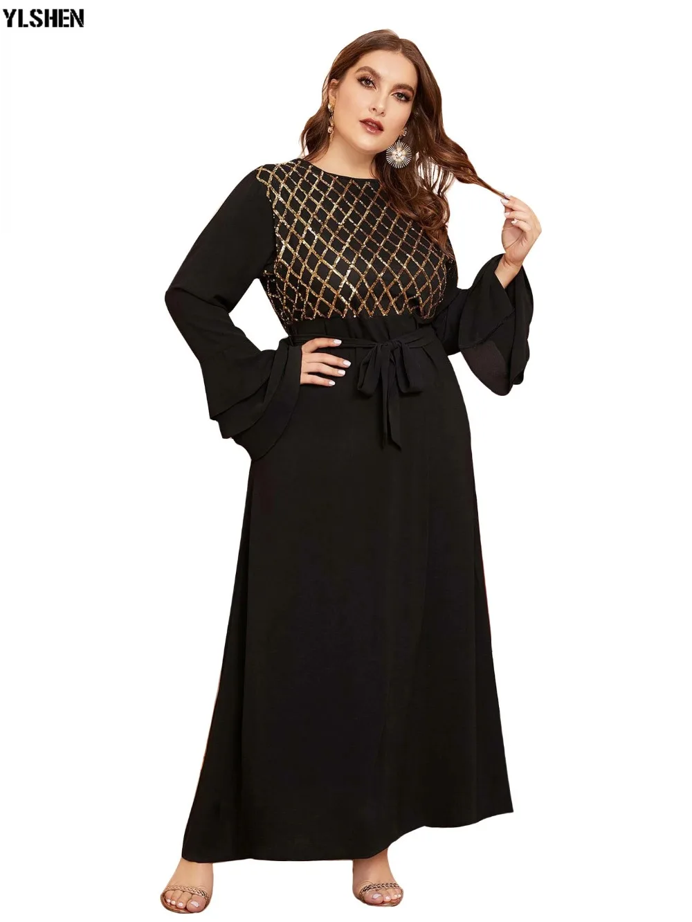 L-5XL Africa Dress African Dresses For Women Clothes Plus Size Dashiki Flare Sleeve Long Muslim Daily Dress Evening Party Dress 05