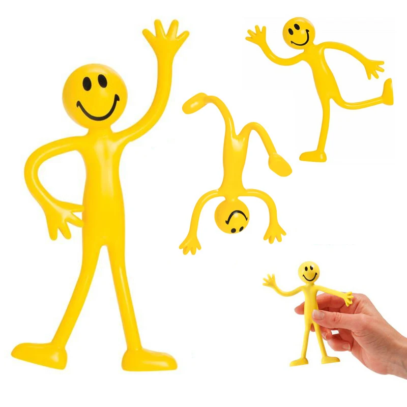 1Pc Random Funny Kids Iron Wire Toy Mini Dance Robot Wind Up Toys For Children Educational Toys Smiley Expression Yellow Villain 1pcs cute plastic caterpillar wind up toys funny clockwork toys for baby kids educational toy gifts random color