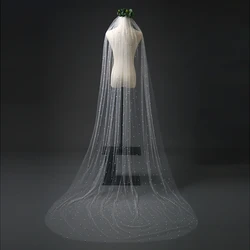 Waltz Luxury Veil Long with Comb Handmade Elegant Wedding Accessories Tulle Beads Pearl White/Ivory Bride Wedding Veils