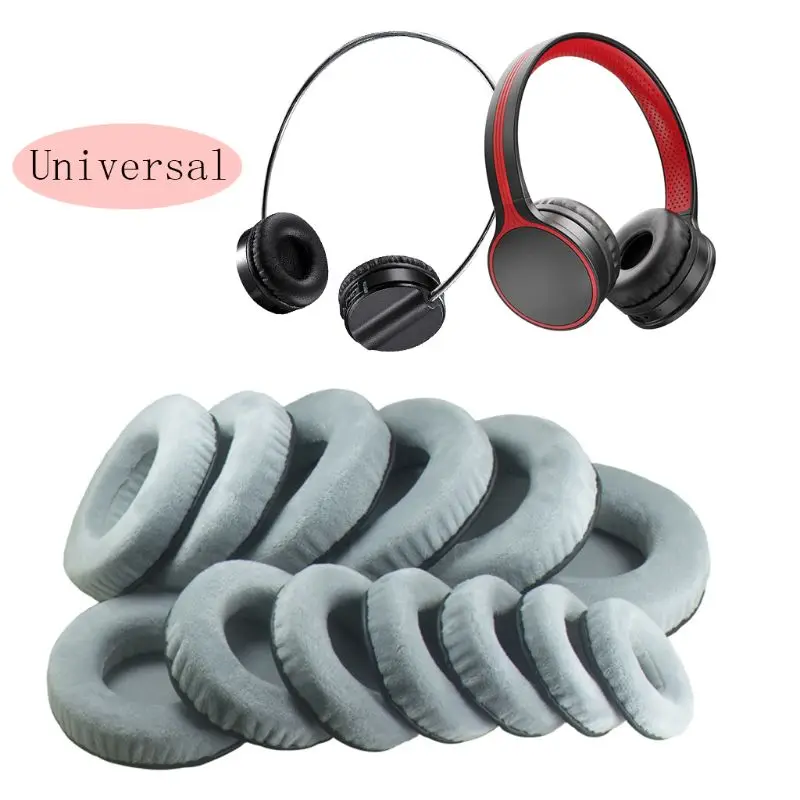 

2PCS Grey Velvet Foam Earpads Ear Cushions Cover 60-120mm for SONY Headphones