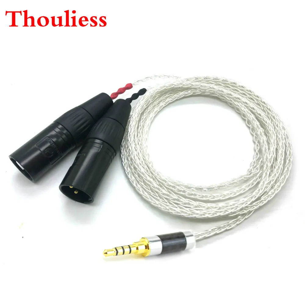 

Thouliess 8 Cores 7N OCC Silver Plated 3.5mm TRRS Balanced to Dual 3pin XLR Male Audio Adapter Cable