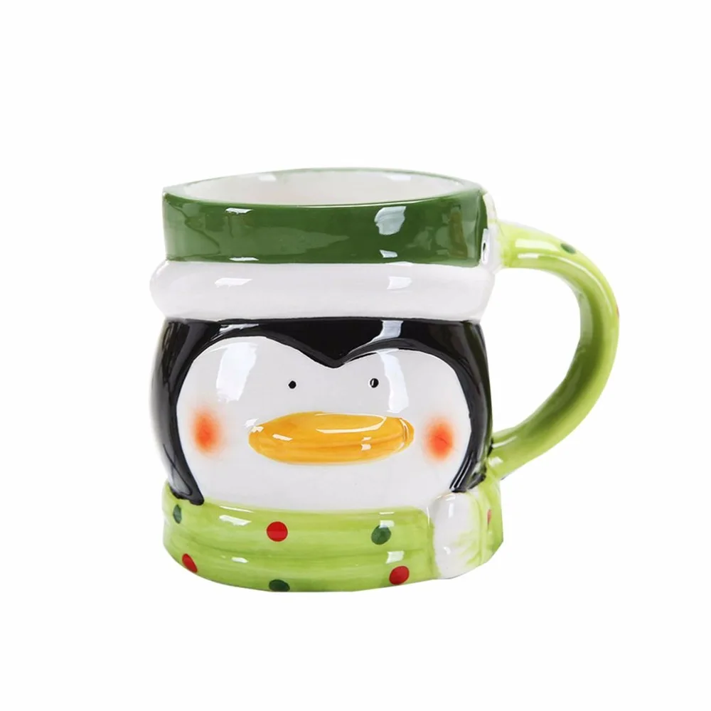 

Christmas Ceramics Mug Cup Lovely 3D Animal-Shape Milk Coffee Cup Innovative Cartoon Pattern Cup without Cover Newest