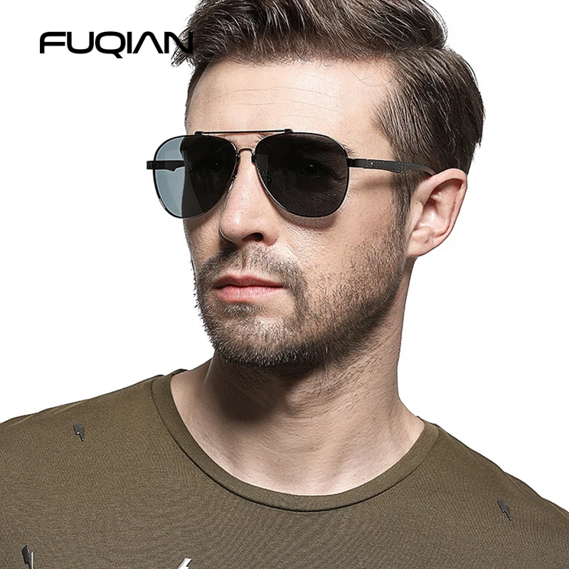 

FUQIAN 2020 Brand Design Pilot Polarized Men Sunglasses New Technology Memory Metal Sun Glasses Women Driving Sunglass UV400