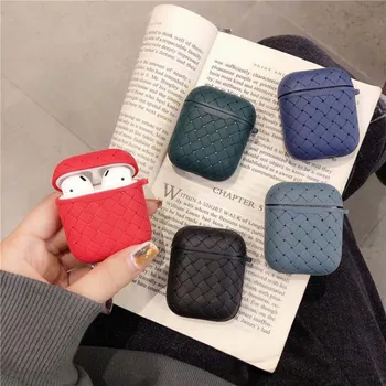 

Knit Weave Style Case For airpods 1 2 Cover Wireless Bluetooh ear phone airpod Case Carabiner Soft TPU earphone 3 Case