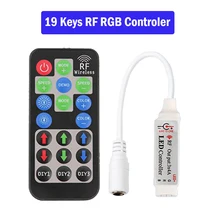 Светодиодный контроллер DIY, 19 клавиш, светодиодный rf-контроллер rgb, светодиодный контроллер, Радиочастотный пульт дистанционного управления, диммер, 12 В, 24 В, 6 А, для светодиодной ленты 2835, 5050, RGB