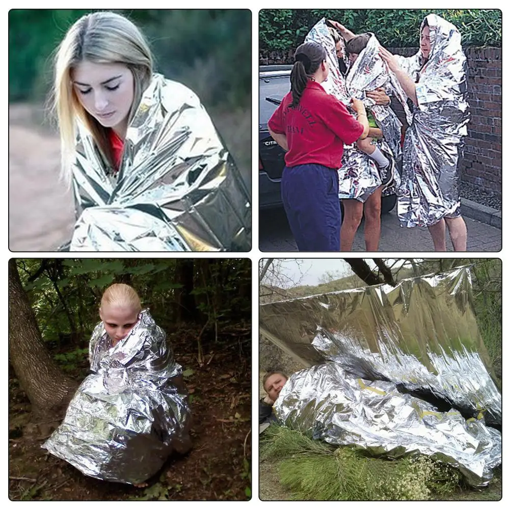 160*210CM Blanket Tear Resistant Windproof Sun Protection Thermal Insulation Blanket For Outdoors Hiking Survival First Aid