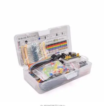 

Electronics Component Basic Starter Kit with 830 Tie-points Breadboard Cable Resistor Capacitor LED Potentiometer Box Packing
