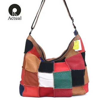 

2020 new extravagant style sheepskin women's bag leisure Retro Leather slant span one shoulder large bag