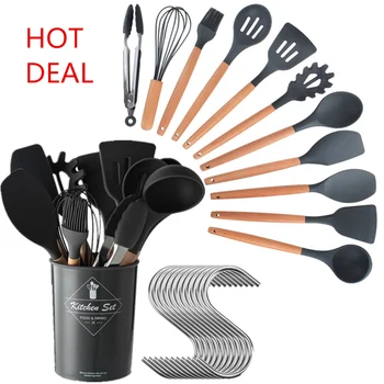 

11PCS Silicone Kitchenware Cooking Utensils Set Heat Resistant Kitchen Non-Stick Cooking Utensils Baking Tools with Storage Box