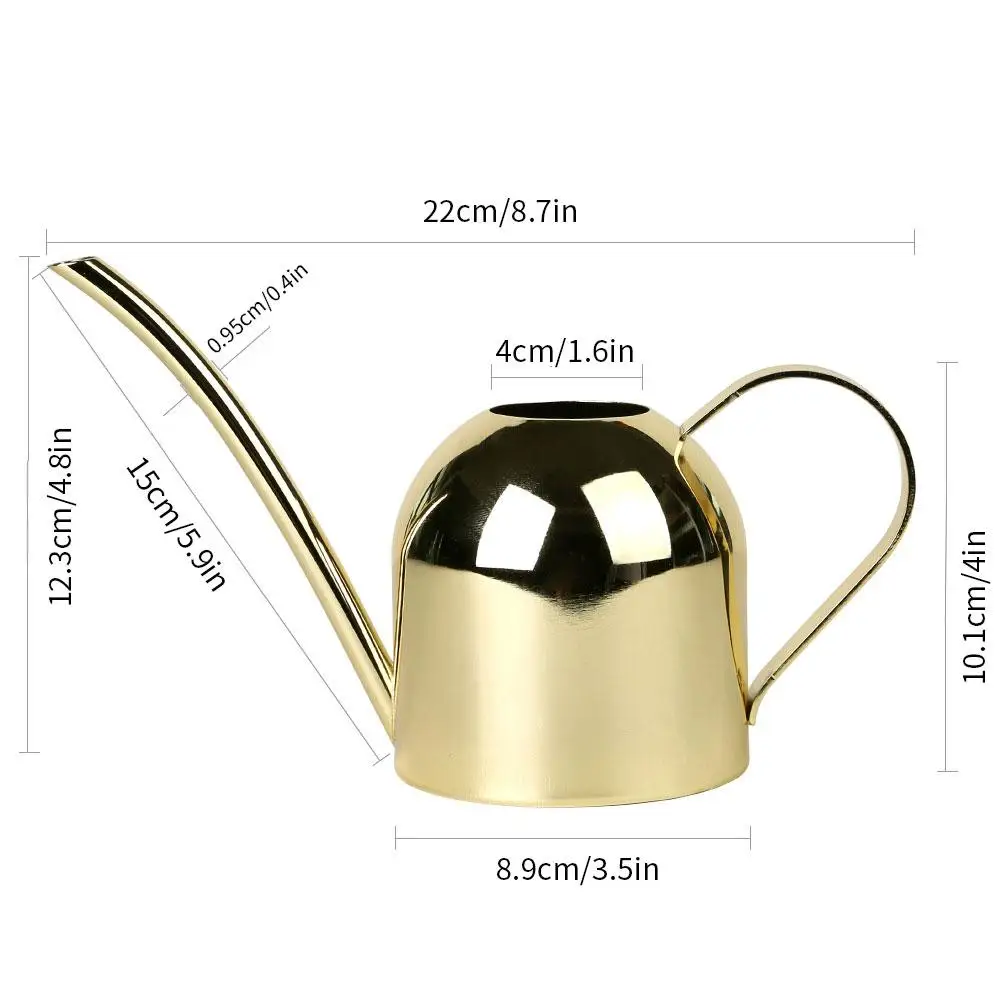 500ML Stainless Steel Watering Pot Gardening Potted Small Golden Watering Can Indoor Succulent Long Mouth Watering Flower Kettle