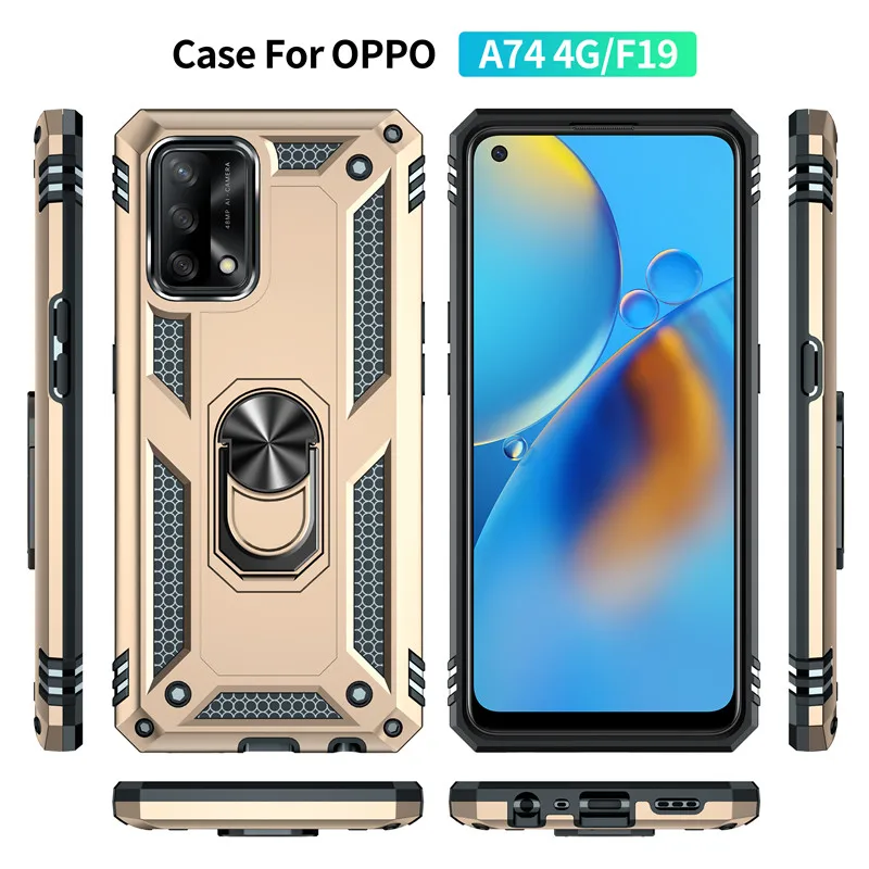pouch phone Shockproof Case for OPPO A 74 4G 2021 Magnet Car Holder Bumper Back Funda for OPPO A54 A74 5G Case OPPO A94 A 53 15 54 S Cover flip phone cover