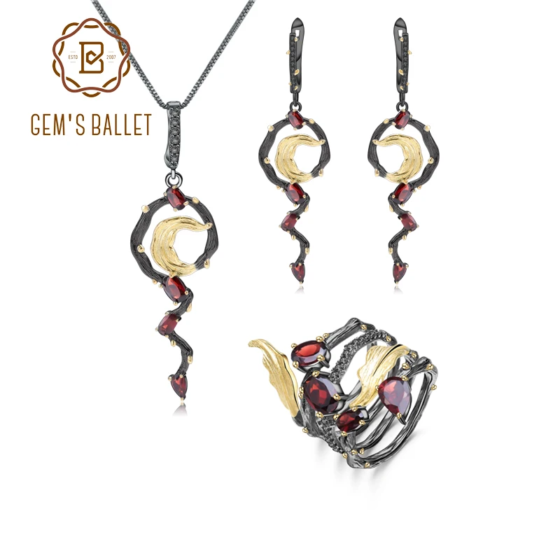 Набор украшений GEM'S BALLET винтажные готические украшения из серебра 925 пробы с