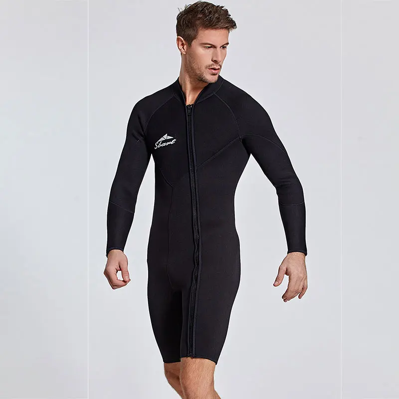 Мужские цельные гидрокостюмы, термокостюм 3 мм, неопреновый, Молодежный, взрослый, для дайвинга, Сноркелинга, серфинга, костюм для дайвинга, на молнии, спереди, с длинным рукавом