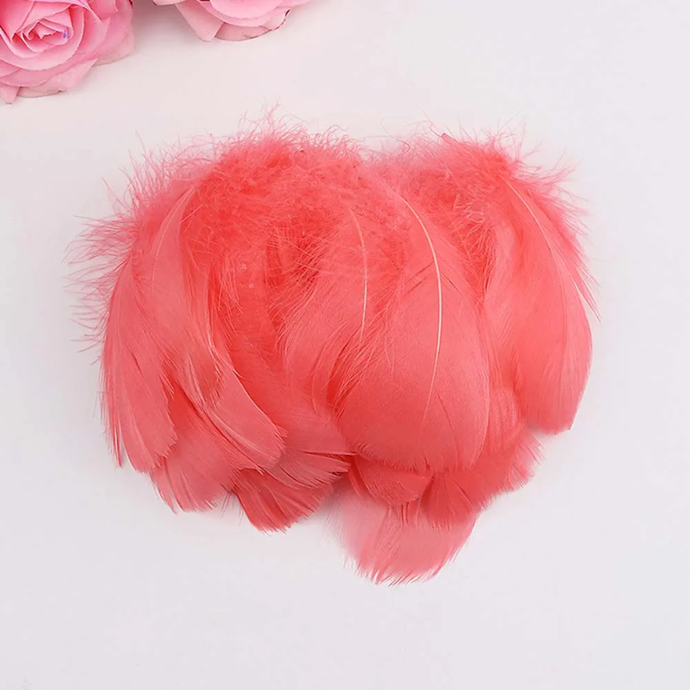 Goose Feathers 6~11cm Colored Middle Size For Wedding Party Decoration Needlework 50pcs~400pcs