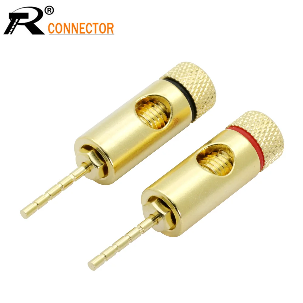 2pcs Pin Plug 24k Gold Copper Speaker Pin 2mm Banana Plugs