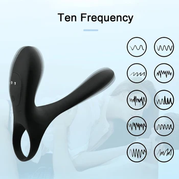 Penis Vibrator With Cock Ring Couple Vibration Remote Control Vagina Clitoris Stimulator Long Lasting Erection Adult Sex Toys 5
