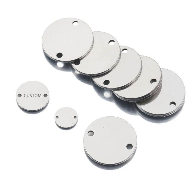 Personalized 16mm Stainless Steel Circle Tag Stainless Steel