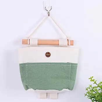 

New Candy Color Hanging Storage Bag DIY Combination Cotton Linen Storage Bags Multifunctional Wall Button Bag Debris Keeping
