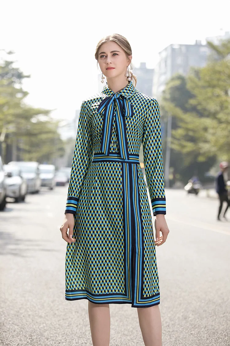 Svoryxiu подиумное дизайнерское весенне-летнее платье с разрезом, женское элегантное платье с длинным рукавом и геометрическим рисунком, модные платья