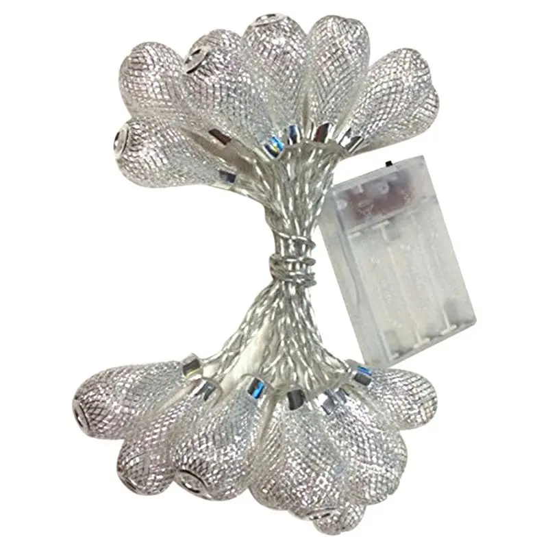 

1M 10 Led Water Droplets String Lights Barbed Wire Mesh Hollow Warm Color Fashion Party Bedroom Battery Operation Decor Lamp