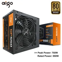 Aigo GP550 fuente de alimentación de escritorio 750W 80PLUS bronce silencioso potencia 12V ATX activo fuente de alimentación ventilador de refrigeración de ordenador para Intel AMD PC(China)