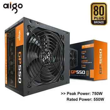 

Aigo GP550 Desktop Power Supply 750W 80PLUS BRONZE Quiet Power 12V ATX Active Power Supply Computer Cooling Fan For Intel AMD PC