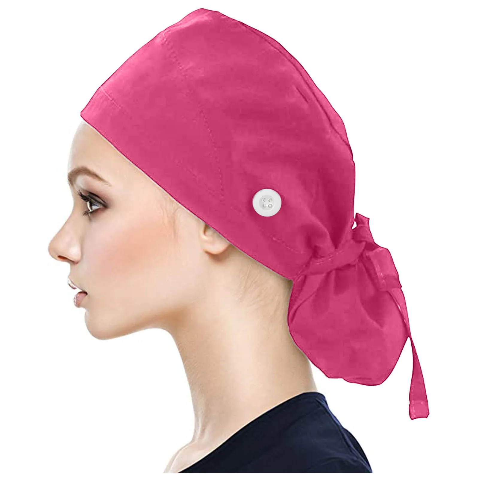 best beanie brands Working Scrub Cap with Button Sweatband Solid Nursing Hat Adjustable Tie Back Elastic Bouffant Hat Head Scarf gorros quirurgicos winter toque Skullies & Beanies