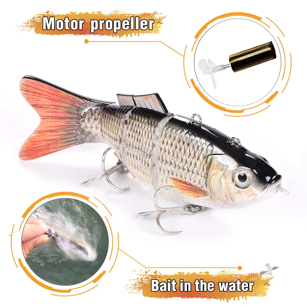 HENG JIA Swimming Lures Fishing Auto Lure Bait Wobblers 4-Segement USB Z6H2 1X
