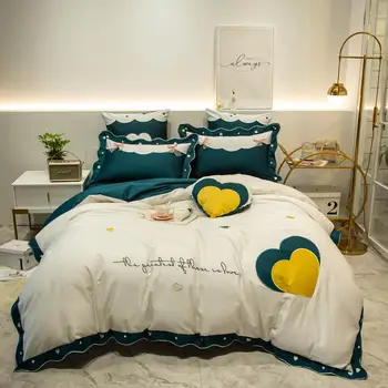 

Egyptian cotton Bedding Set embroidery Bed Set Fantasy of love Duvet Cover Set Bed Sheet Pillowcases Queen King size bed 4/6 pcs