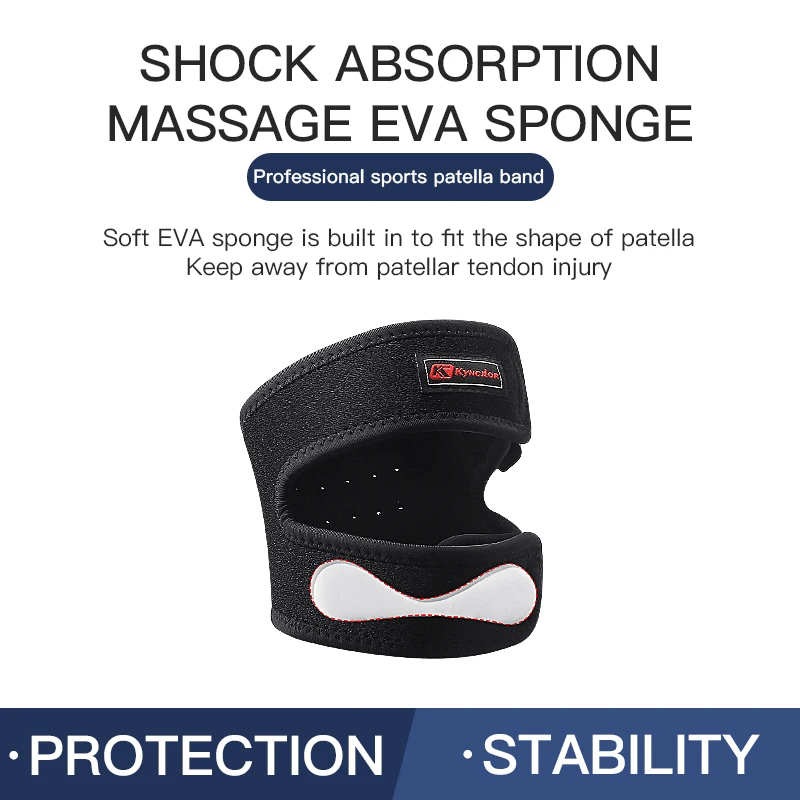 1 Piece Patella Strap Knee Brace Kneepad Support Professional Protector Pad Belted Sports Knee Brace Black Keenpads