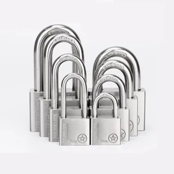 

304 Stainless Steel Padlock Cabinet Outdoor Lock Head Furniture Lock Waterproof Rust-Proof Door Lock 30mm 40mm 60mm with 4 keys