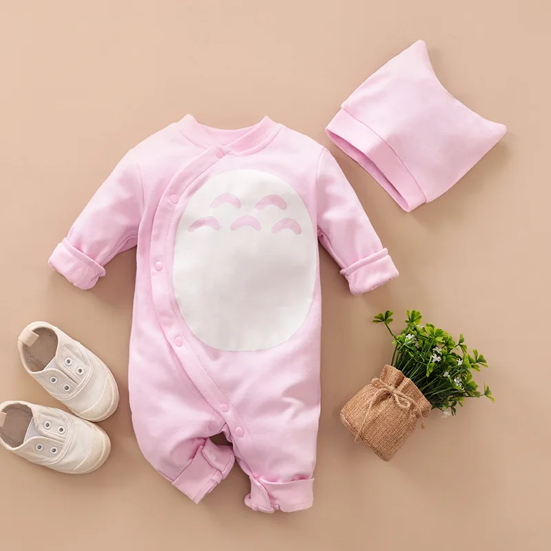 Newborn Little Baby Girls Boy Clothes Cute Animal Totoro Costume Bebes New Born Rompers Twin Infant Clothing Jumpsuit Hat Set