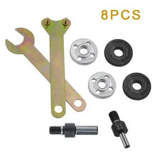 Kit d'accessoires pour meuleuse d'angle, 8 pièces, écrous à bride, clé à molette, tige de connexion, adaptateur de disque 6/10mm