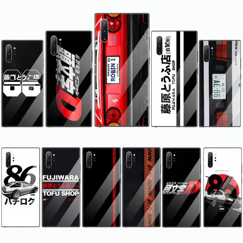 

Initial D AE86 Phone Case Tempered glass For Samsung S6 S7 edge S8 S9 S10 e plus note8 9 10 pro