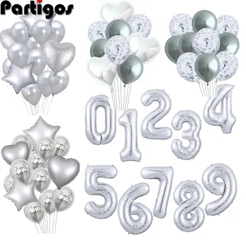

Foil letter balloons Silver Big Foil Number Balloon Letter Happy Birthday Figures ballons Party Baloon For Birthday Decoration