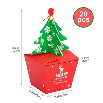 

20pcs Merry Christmas Gift Bags Xmas Tree Plastic Packing Bag Christmas Candy Box New Year Kids Favors Bag Noel Navidad