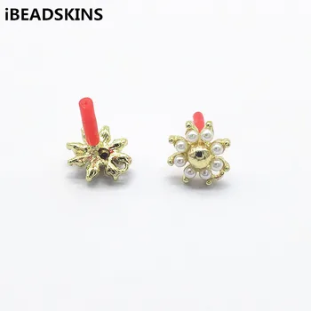 

New arrival! 13X12mm Imitation pearl Flower shape Earrings Stud for Earrings parts,hand Made Earrings Findings Jewelry DIY