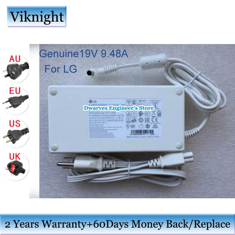 

Genuine 19V 9.48A 180W power supply charger for lg DA-180C19 EAY64449302 32UD99 38UC99 34UC99-W CURVED LED MONITOR ac adapter