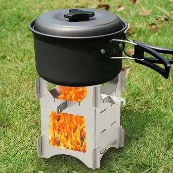 

Outdoor Camping Stainless Steel Folding Wood Stove Outdoor Trekking Mini Stove Portable Stove Ultralight Folding Wood Stove Pock