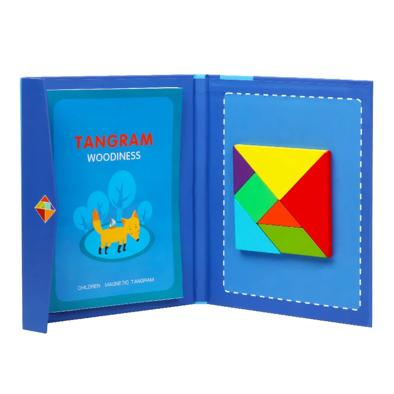 Монтессори обучающая Волшебная книга Магнитная 3D Головоломка Tangram игра креативная головоломка магнитная головоломка подарок для мальчиков и девочек PT-12 - Цвет: Jigsaw puzzle book