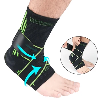 1Pc Sport Ankle Brace Protector Elastische Siliconen Compressie Voeten Ondersteuning Wrap Bandage Bescherming Voor Sport Outdoor Fitness