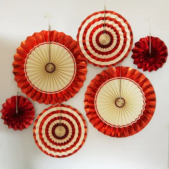 

Rose Gold Paper Fan Flower Decoration Paper Garland Wedding Birthday Festival Christmas Holiday Decoration