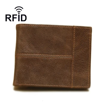 

Crazy Horse Genuine Leather Wallet Men Coin Purse Male Cuzdan Walet Portomonee PORTFOLIO Perse Small Pocket money bag