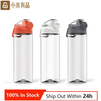 

New Youpin Quange Hello Life Tritan Sports Bottle Cup 480ML 620ML High Temperature Water Resistance Safety Lock Drinking Bottle